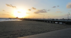 Sunset over St. Kilda pier.