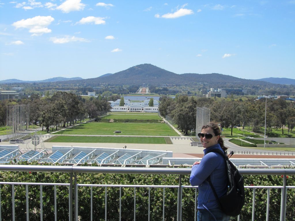 Looking back towards the War Memorial